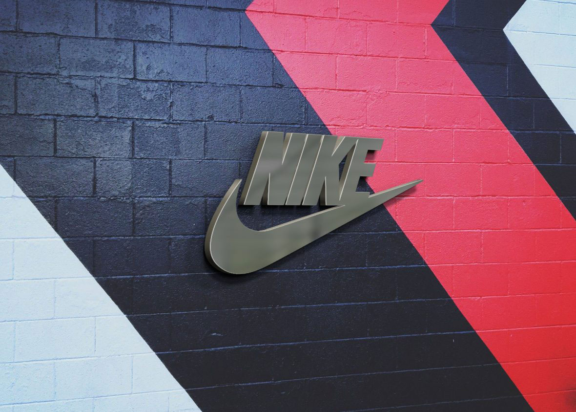 3D Metal Wall Free Logo Mockup