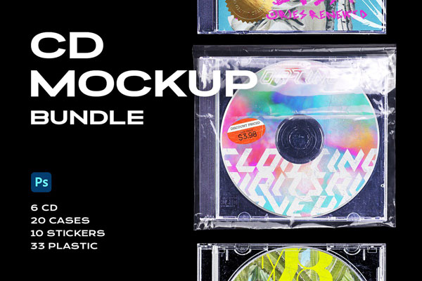 CreativeMarket CD Case Mockup Template Bundle Disc 5319043