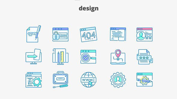 Videohive Design Filled Outline Animated Icons 28340415