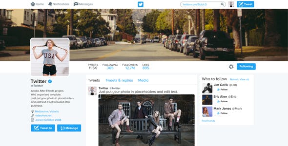 Videohive Twitter Promo 19520410