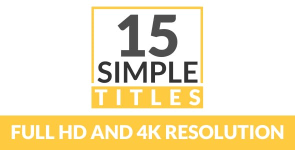 Videohive 15 Simple Titles 18091214
