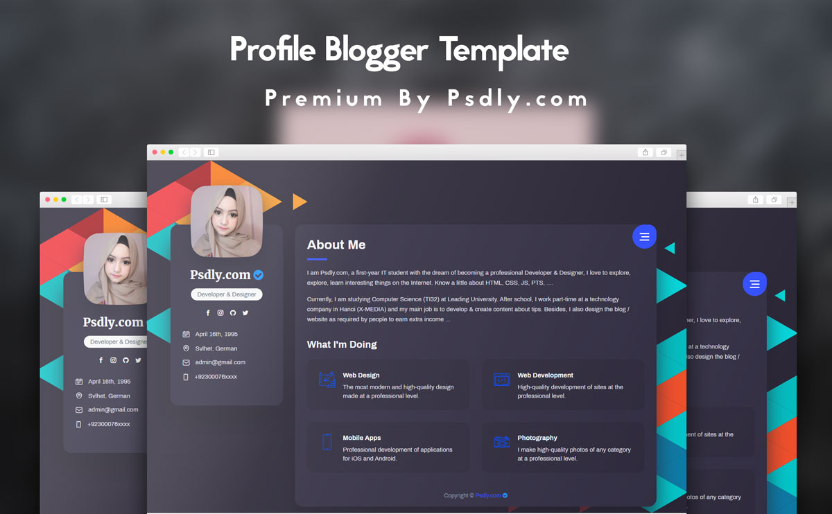 Profile Page Blogger Template Premium Version Free Download