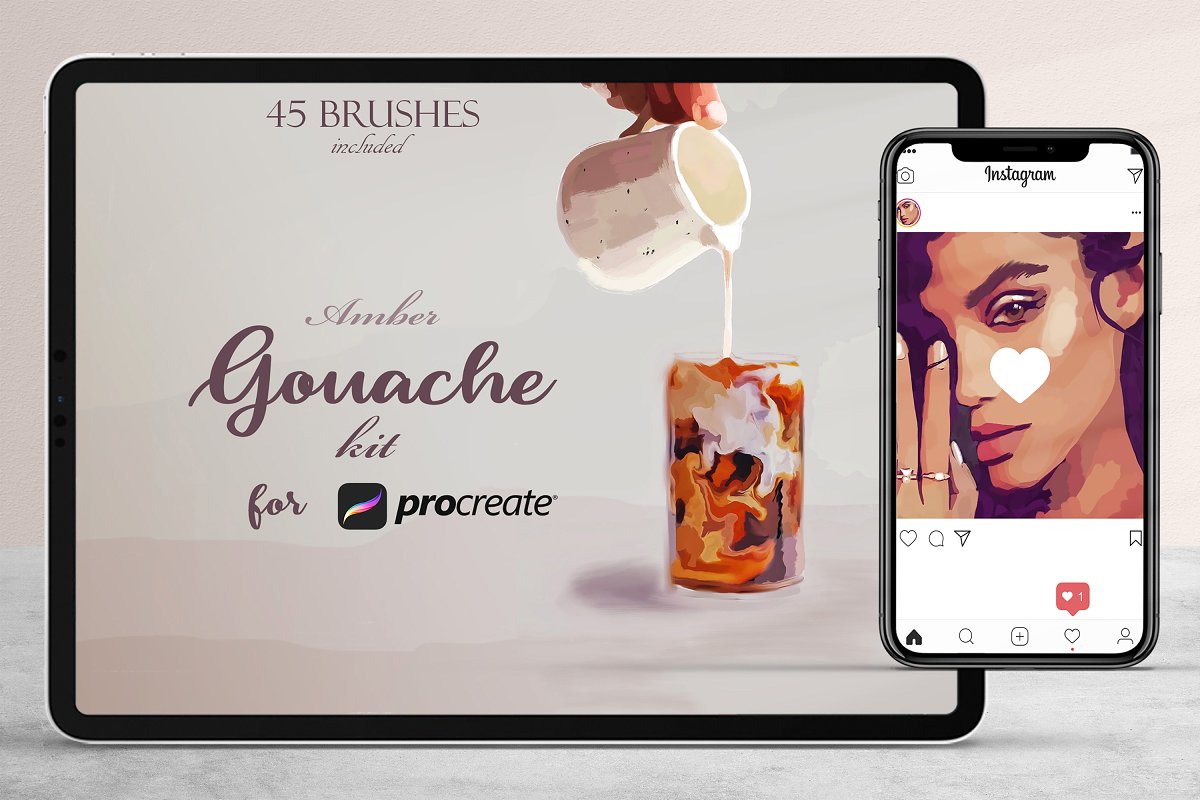 CreativeMarket – Amber Gouache Kit for Procreate 5258338