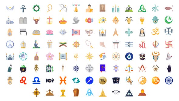 Videohive 100 Religious Icons 29967265