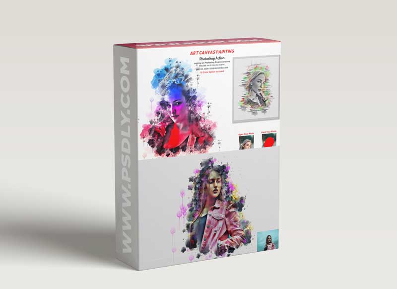CreativeMarket - Art Canvas Painting Photoshop Action 5758027