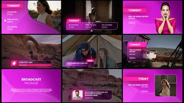 Videohive Glow Broadcast Package Essential Graphics