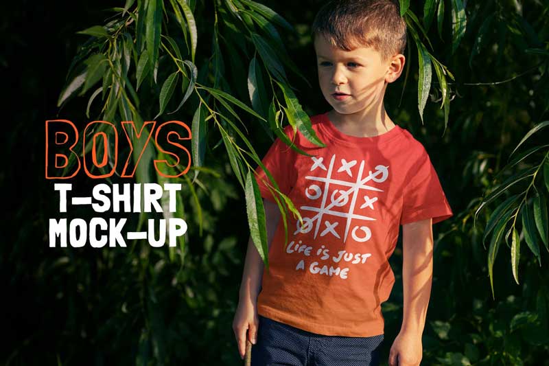 Boys T-shirt Mock-up YBNPLKH
