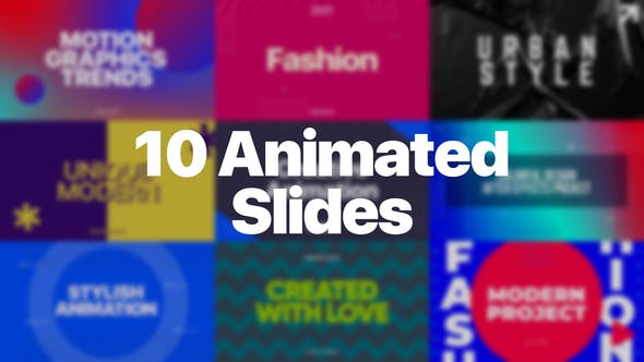 Videohive 10 Animated Slides MOGRT for Premiere Pro 31141527