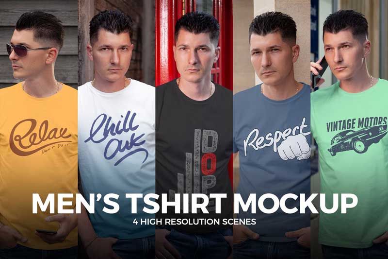 Men's T-shirt Mock-up 7ZYZ3BP