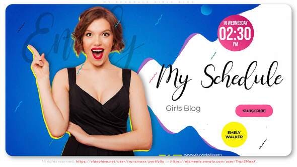 Videohive My Schedule. Girls Blog 31006038
