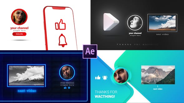Videohive Youtube Endcards Pack 31310990