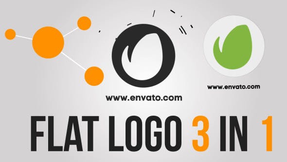 Videohive Flat Logo 3 in 1 14061298