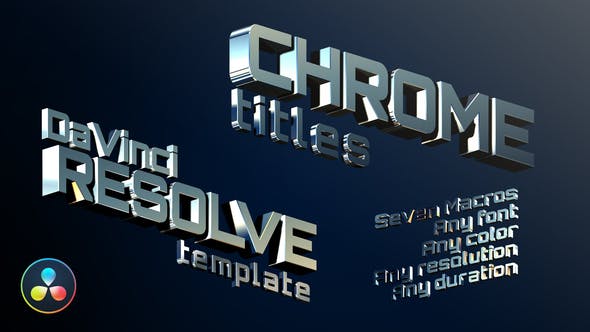 Videohive Chrome Titles | DaVinci Resolve 30107248