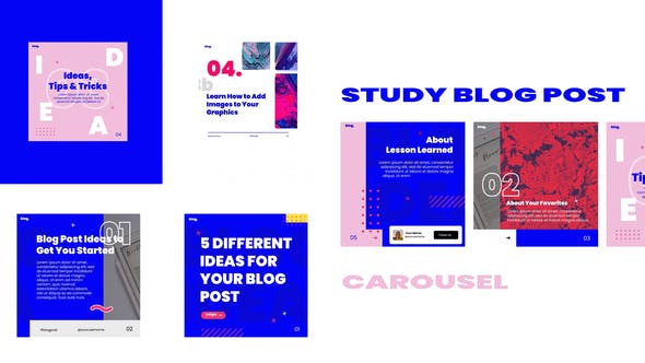 Videohive Study blog post carousel instagram 30881843