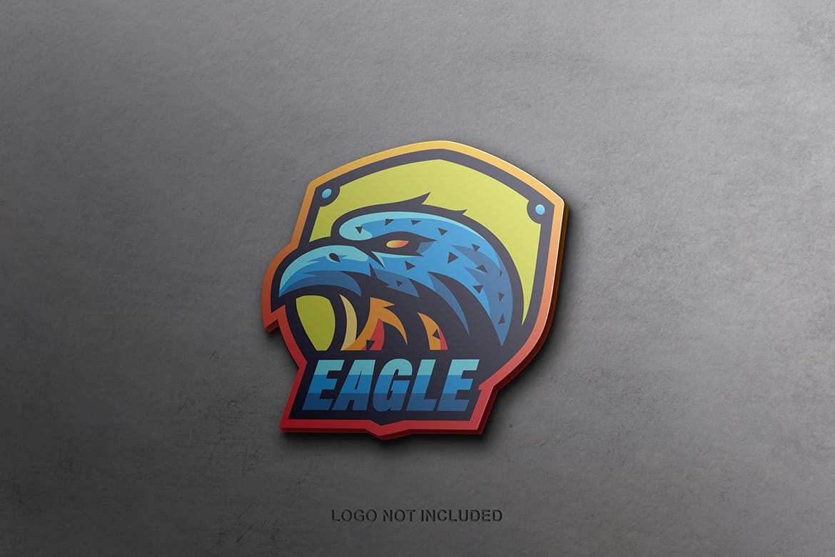 Realistic esport logo mockup on wall