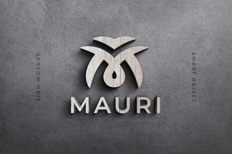 3D Wood Logo Mockup