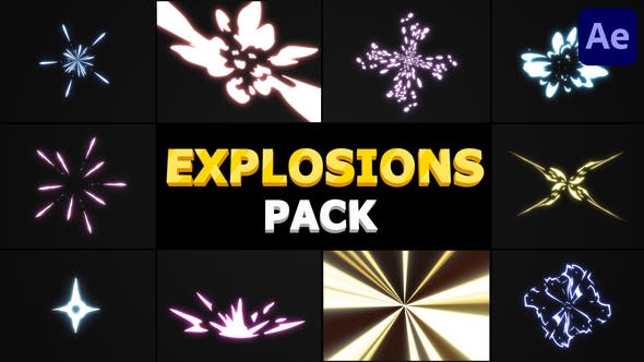 Videohive Cartoon Explosions Pack After Effects 31474493