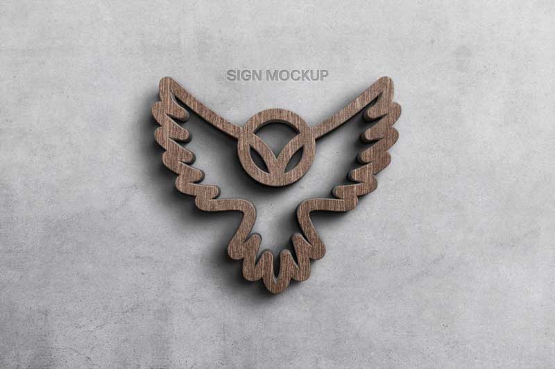 Wooden Sign Logo Mockup