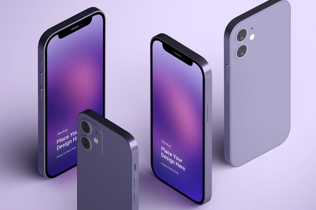 iPhone 12 mini isometric Mockup