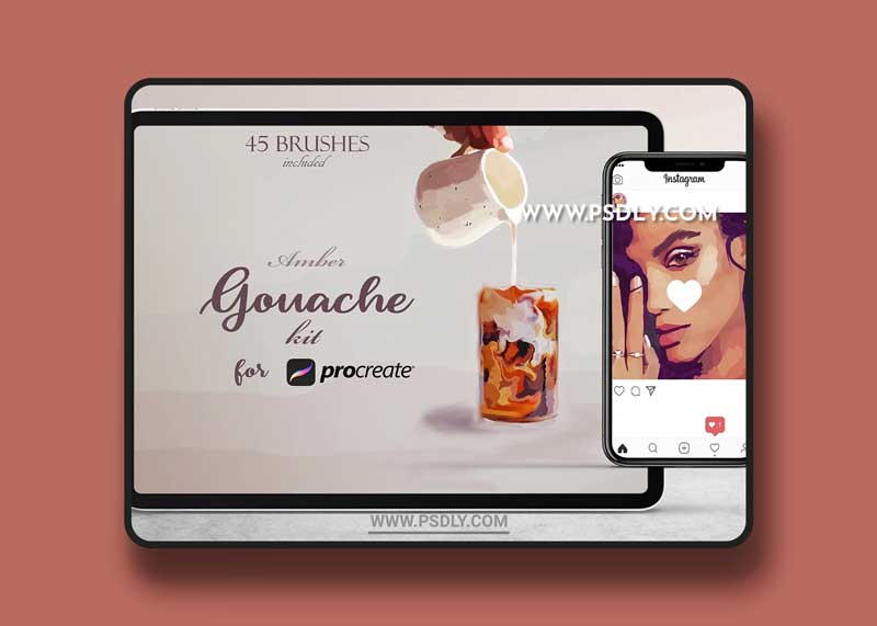 CreativeMarket - Amber Gouache Kit for Procreate 5258338