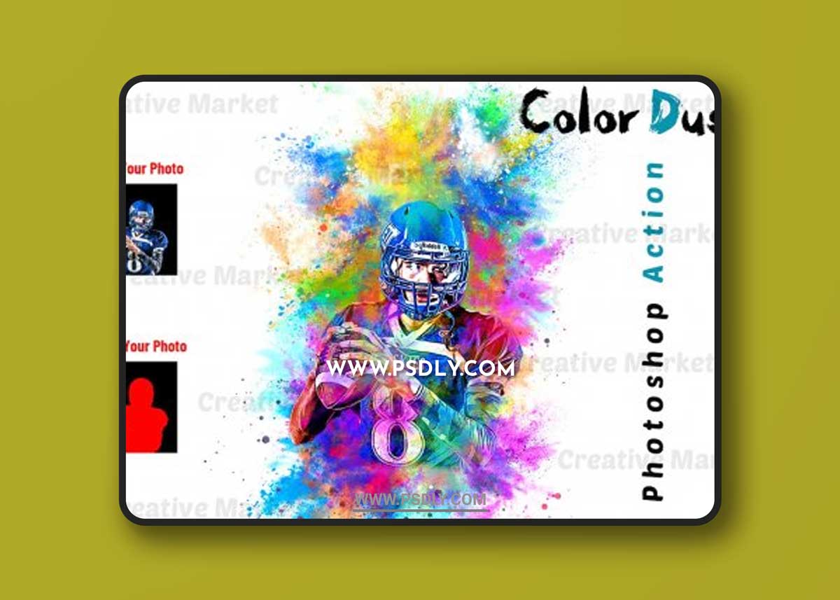CreativeMarket - Color Dust Photoshop Action 6529236