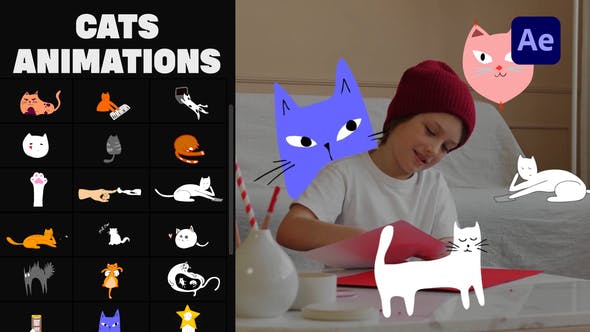 Videohive Cartoon Cats Animations | After Effects 33731964