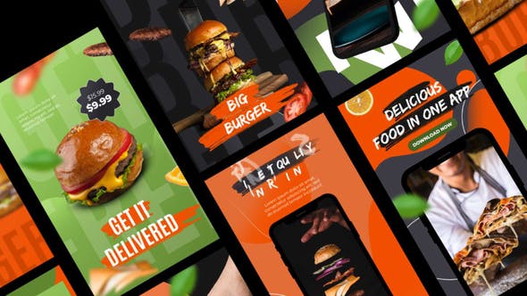 Videohive Delivery Food Stories App Promo 33840831
