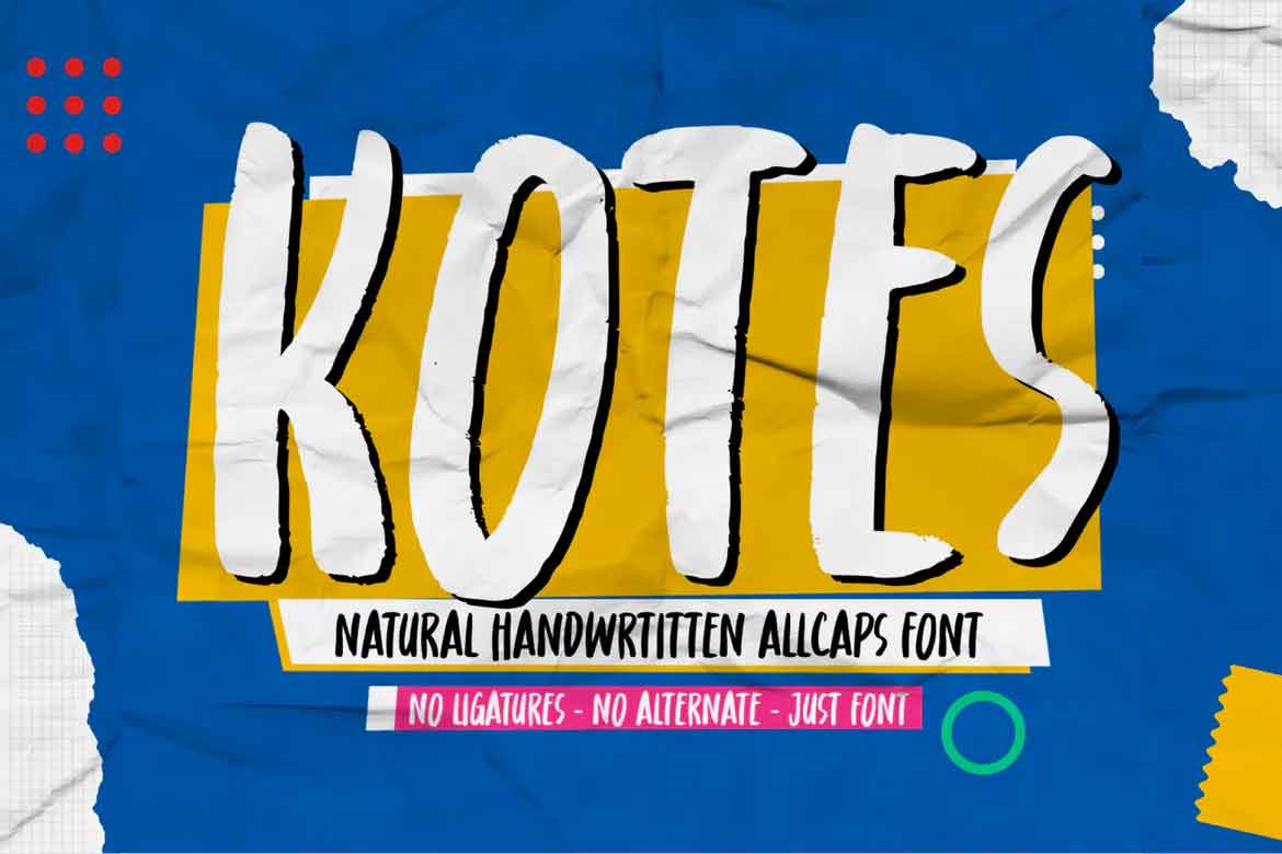 Kotes - Natural Handwritten Allcaps Font