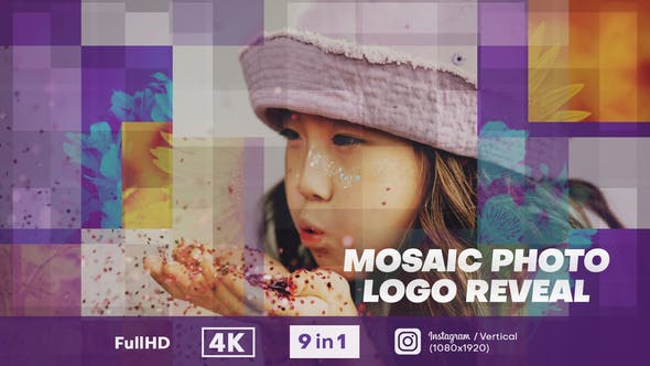 Videohive Mosaic Photo Logo Reveal 33395949