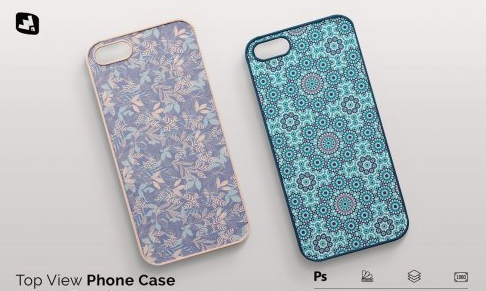 CreativeMarket - Top View Phone Case Mockup 5081242