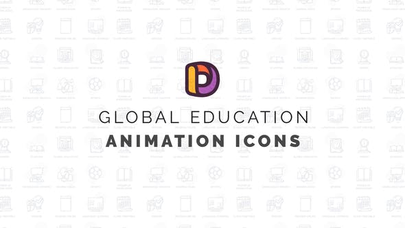Videohive Global education - Animation Icons 34567582