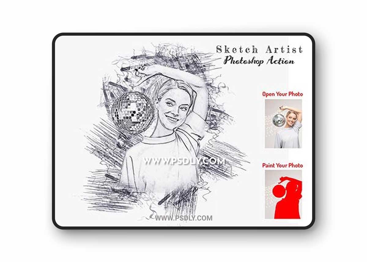 CreativeMarket - Sketch Artist Photoshop Action 6638980