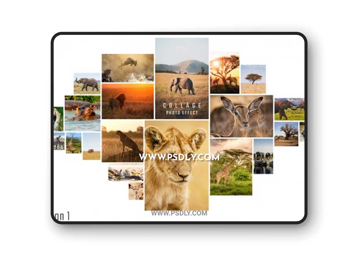 Photo Collage Frame Effect Mockup 464582072