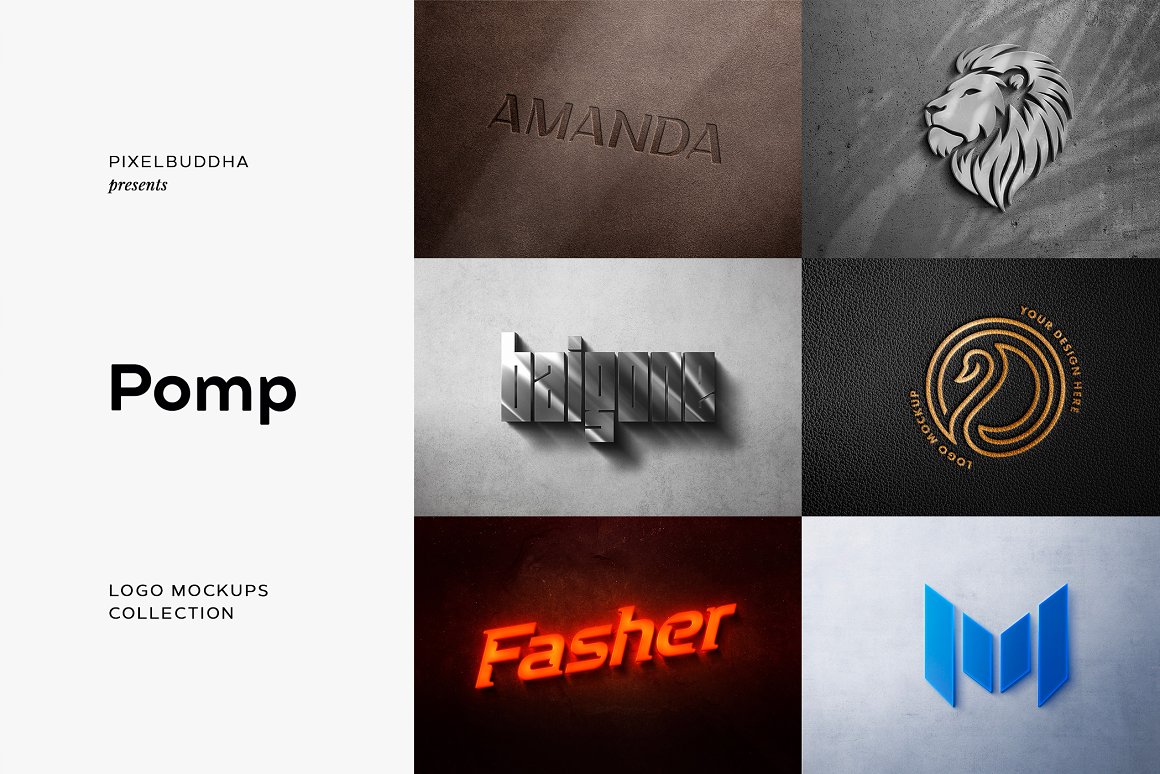 CreativeMarket - Pomp: 30 Logo Mockups 6175011