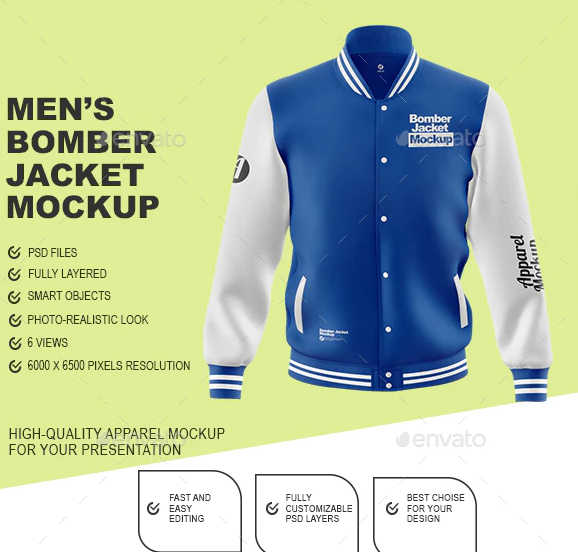 GraphicRiver - Men's Bomber Jacket Mockup 34483624