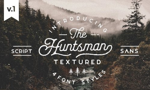Huntsman Script & Sans Typeface, Roughed Ver.1