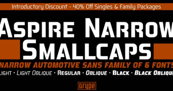 Aspire Narrow SmallCaps Font Family - 6 Fonts