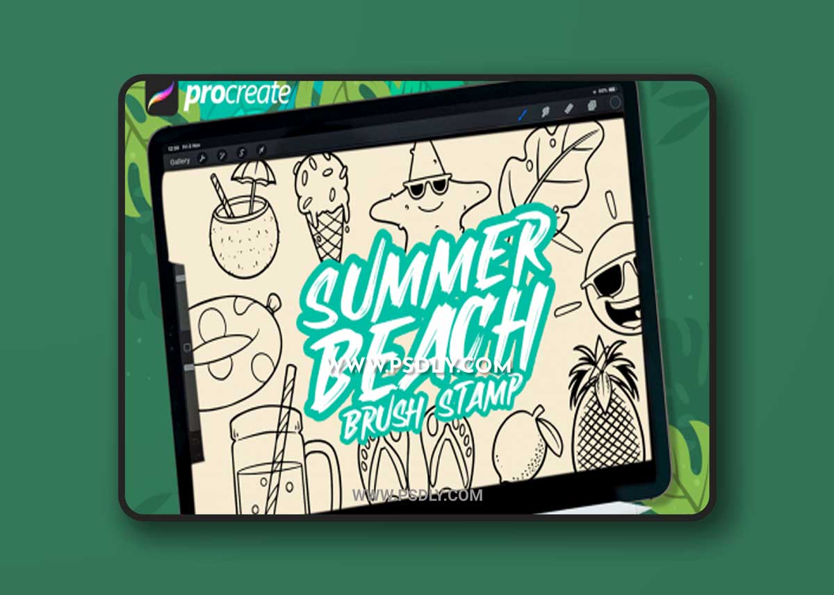 summer brush stamp