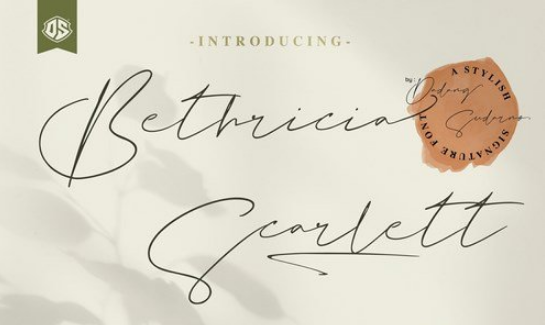 Bethricia Scarlett - A Stylish Signature Font