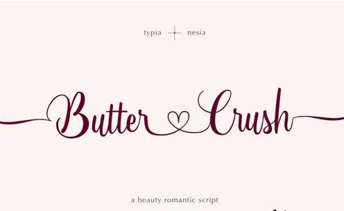 Butter Crush - Modern Brush Calligraphy Script