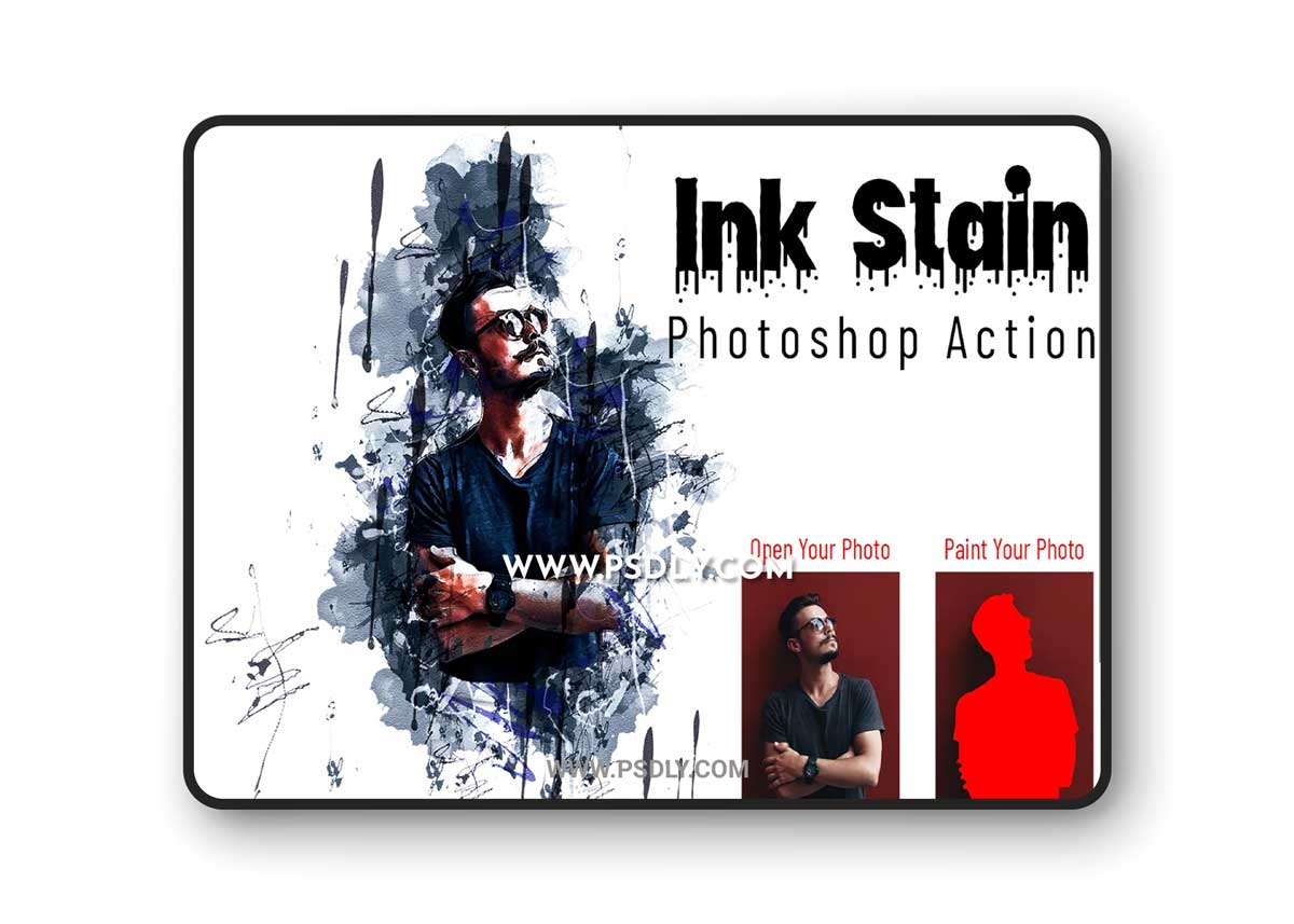 CreativeMarket - Ink Stain Photoshop Action 6987823