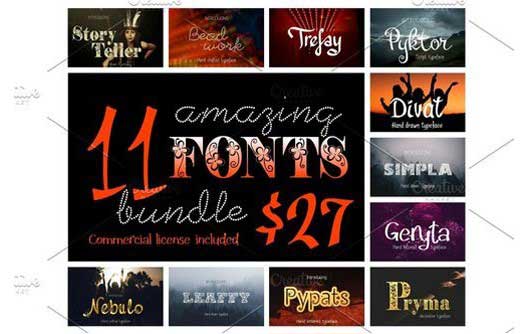 11 Amazing fonts bundle 2087727