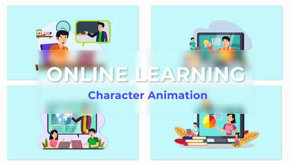 Videohive Online Learning Animation Scene Pack 36814352