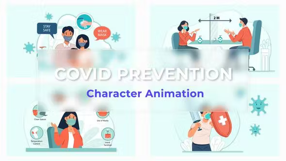 Videohive Covid Prevention Explainer And Animation Scene Pack 36858659