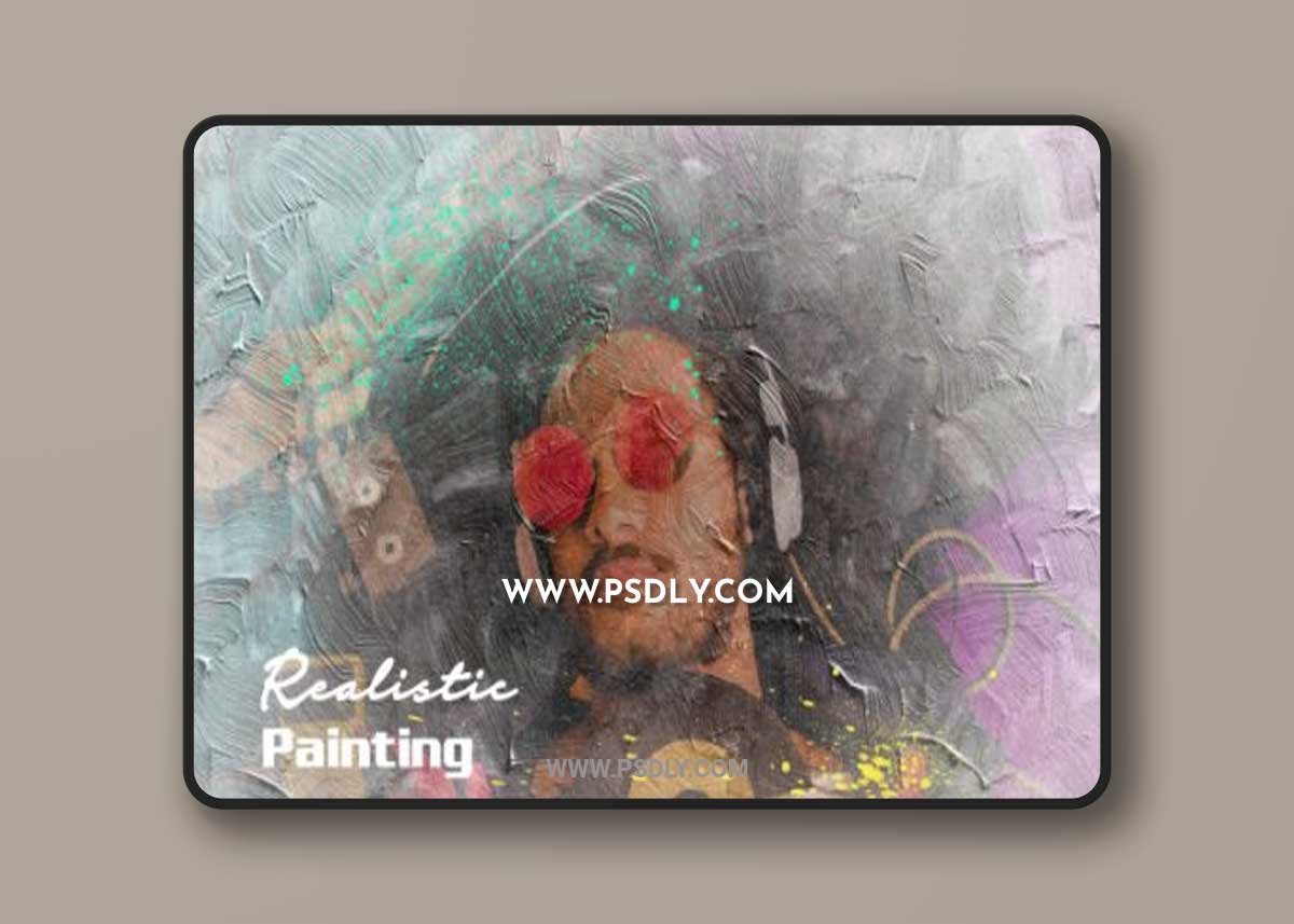Realistic Painting Photo Effect Psd