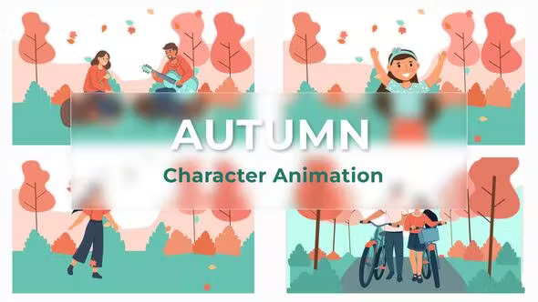 Videohive Autumn Character Animation Scene Pack 37071523