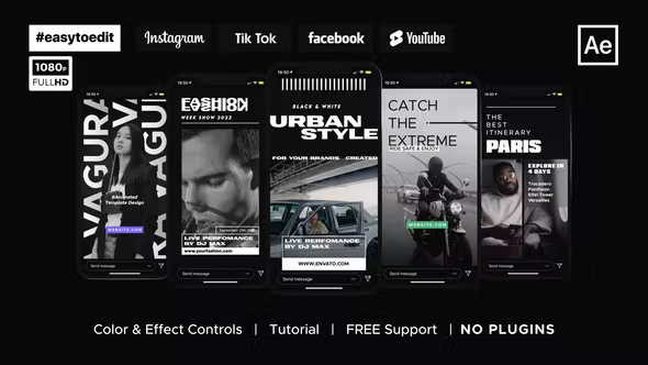 Videohive Instagram Stories Black and White 37110192