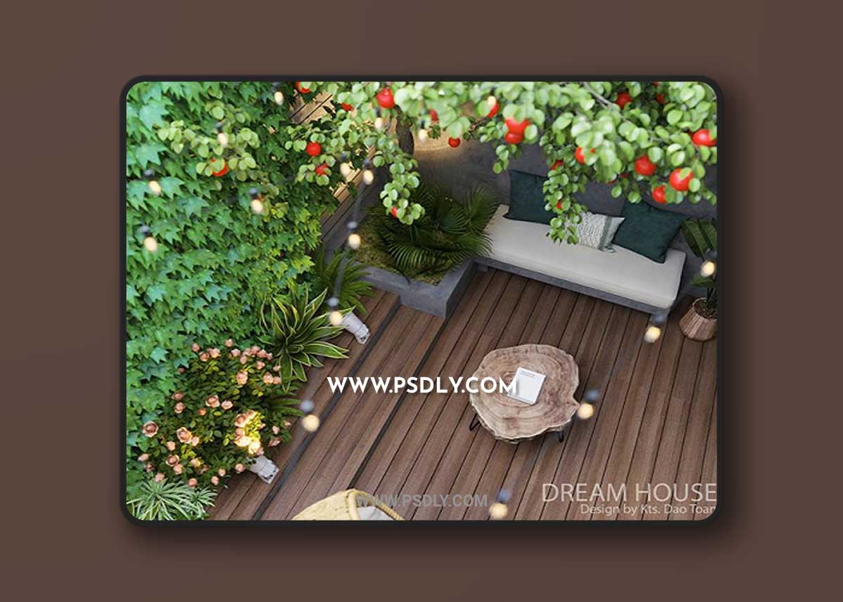 3D Exterior Garden Scene By Tony Toan