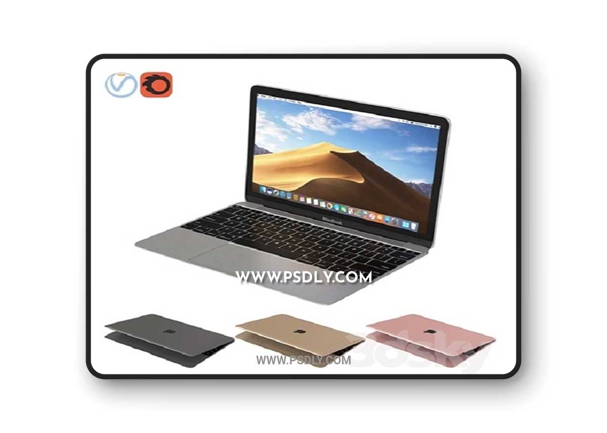 Apple MacBook 12-inch laptop 3D Model