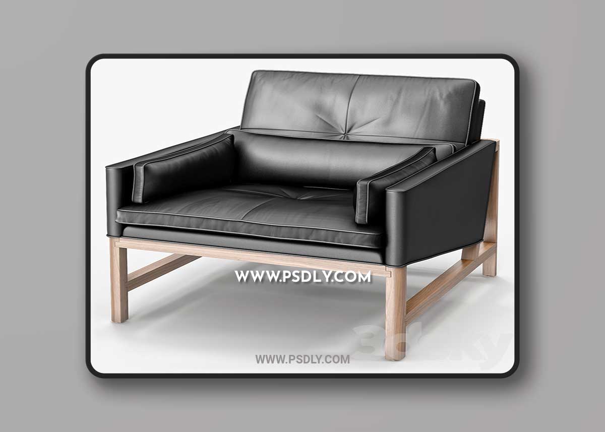 BassamFellows Low Back Lounge Chair 3D Model